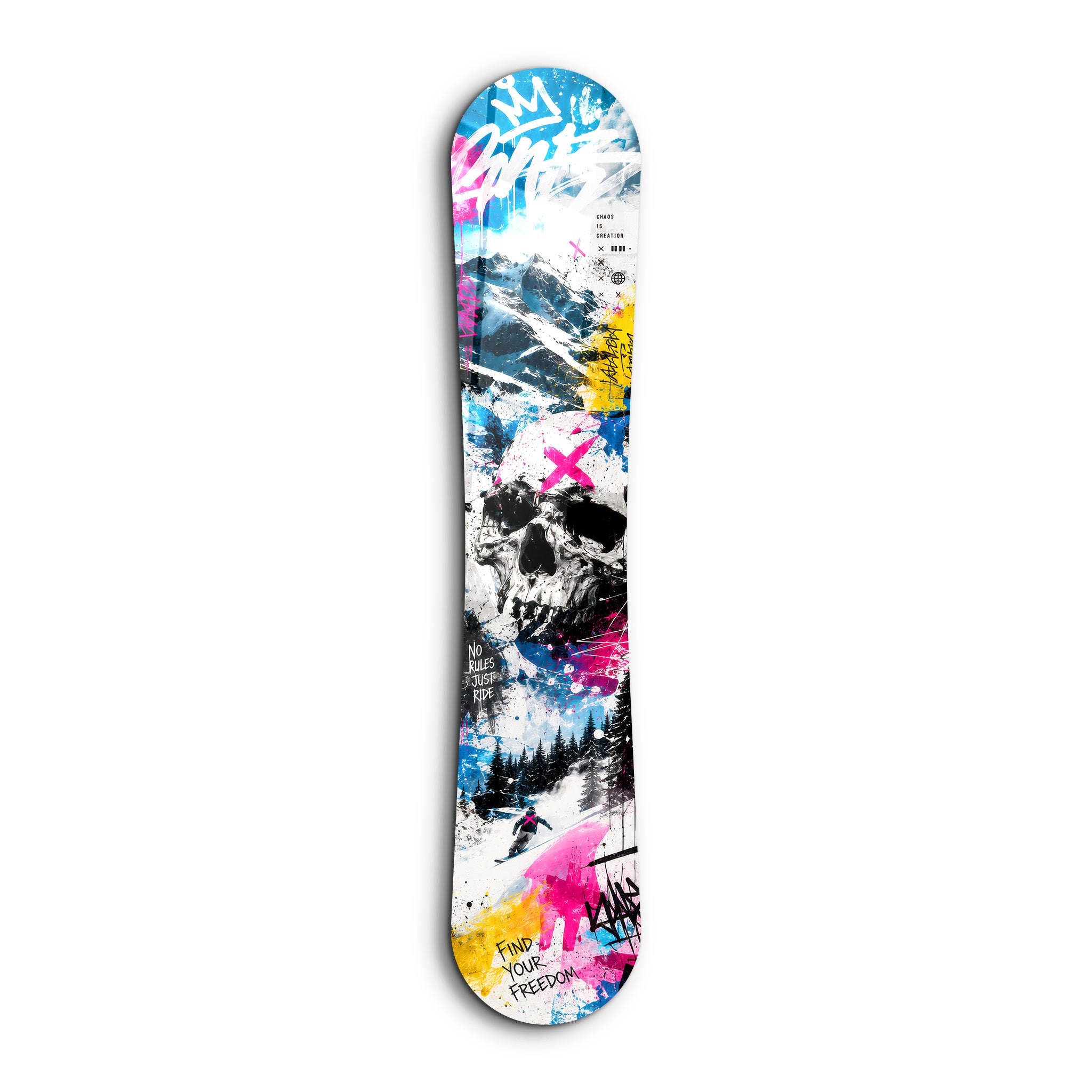 Find Your Freedom | Snowboard Glass Wall Art – Artdesigna