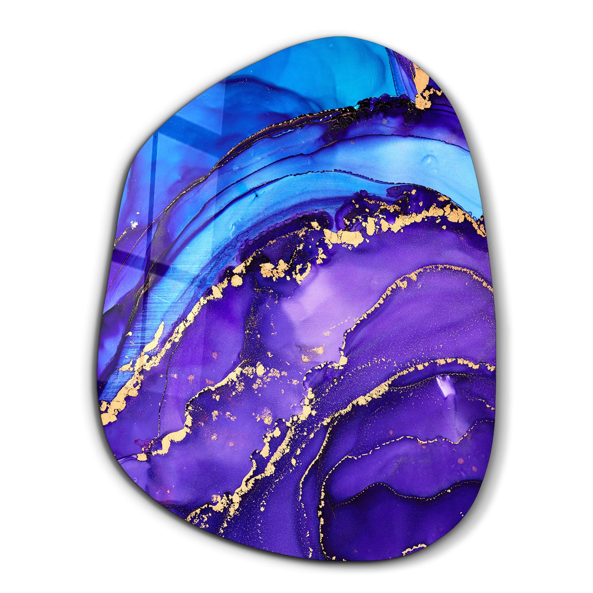 Tempered Glass, Glass, Glass Printing, Purple offers And Gold Marble, Purple Marble Glass Decor, Alcohol Ink Glass Wall,