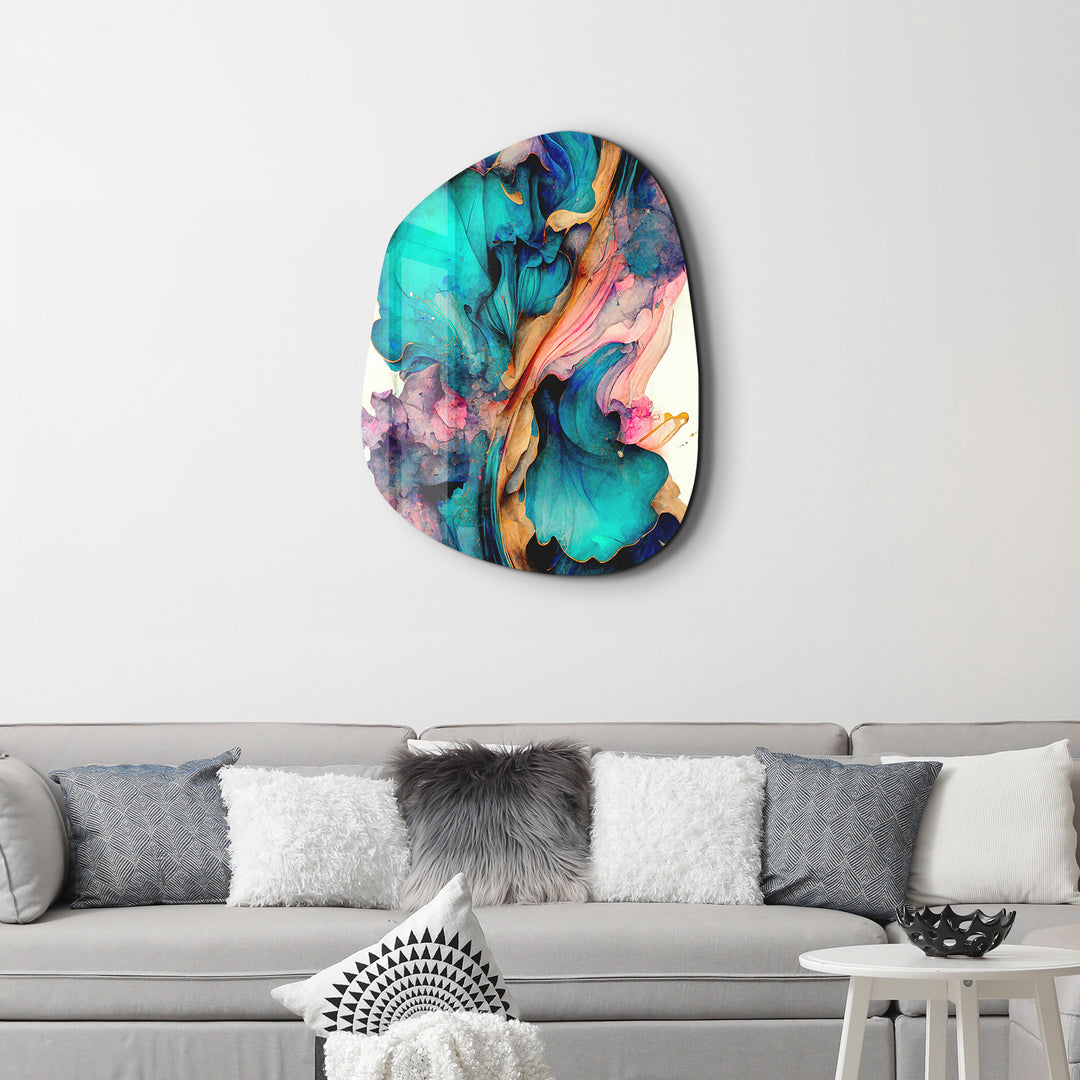・"Dance of Watercolors"・Amorphous Collection Glass Wall Art
