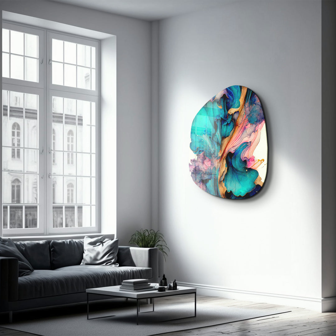 ・"Dance of Watercolors"・Amorphous Collection Glass Wall Art