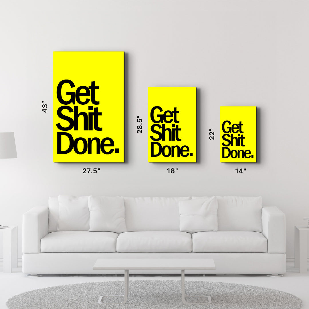 Get It Done Yellow | Designers Collection Glass Wall Art