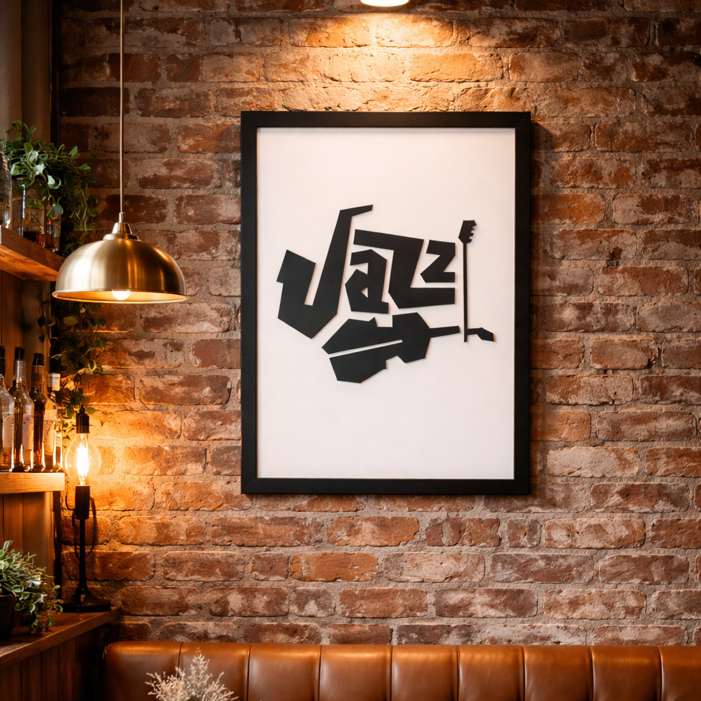 JAZZ – Artistic Wooden Typography Wall Art – Artdesigna
