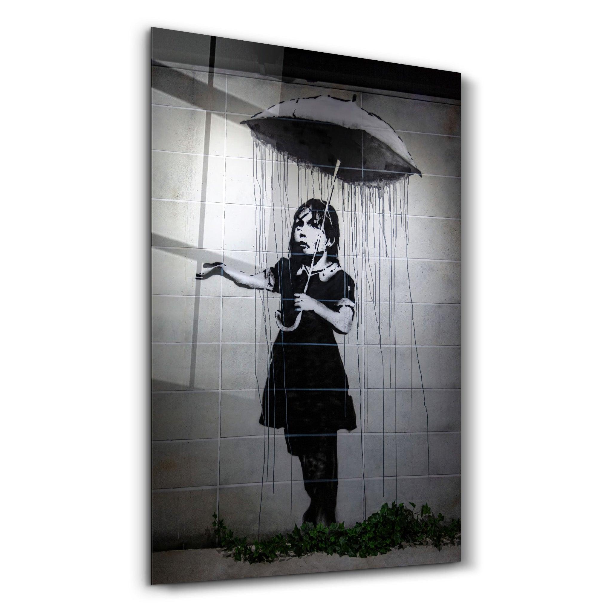 Glass, Wall Decor, store Tempered Glass, Banksy Woman Bazooka, Banksy Woman Glass Wall Art, Street Glass Printing,