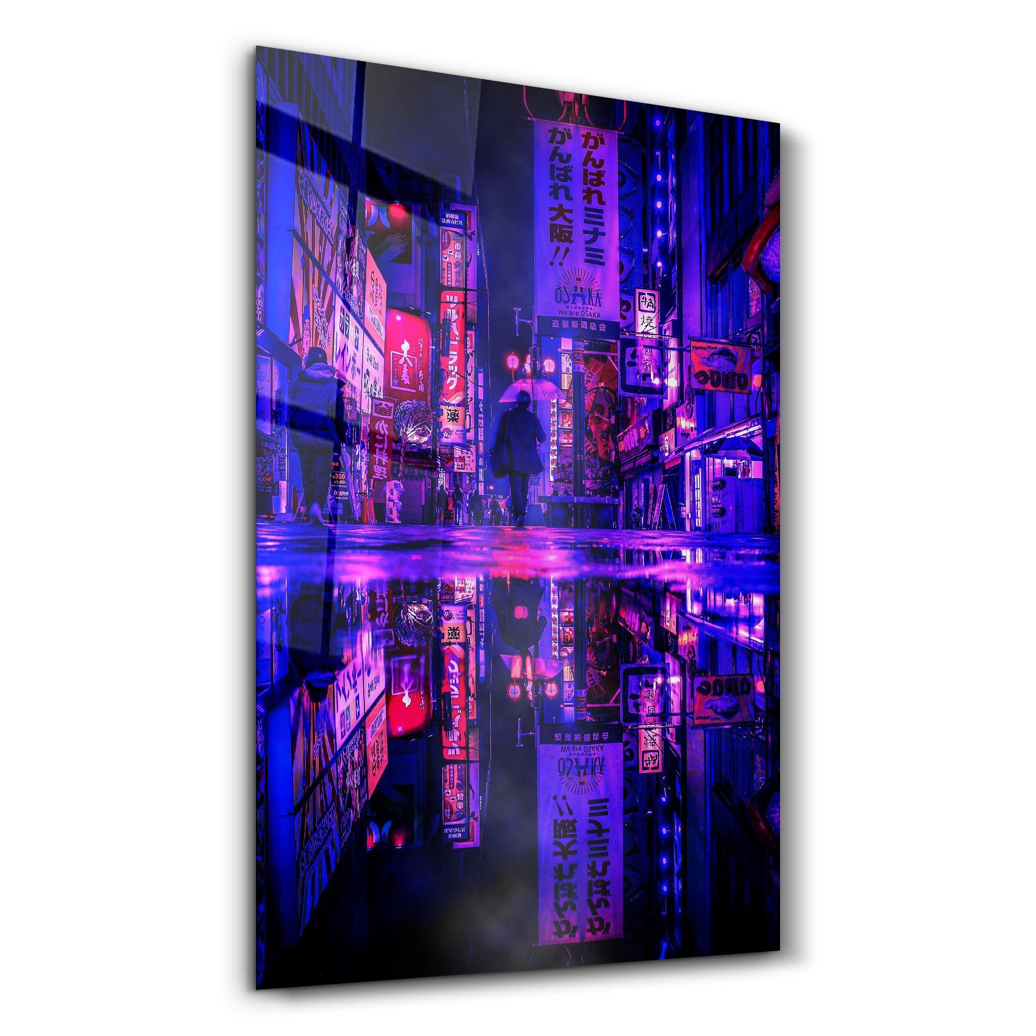 A Night From Osaka Glass Wall Art | ArtDesigna – Artdesigna