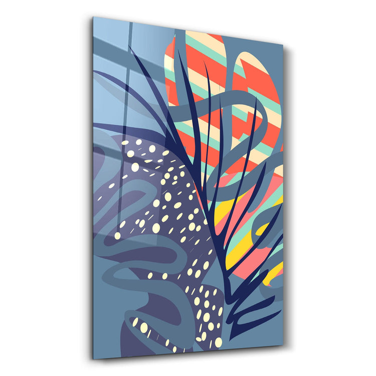 ・"Tropical Leaves Illustration 2"・ Glass Wall Art - ArtDesigna Glass Printing Wall Art