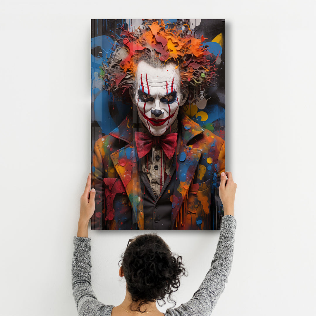 The Clown - Glass Wall Art