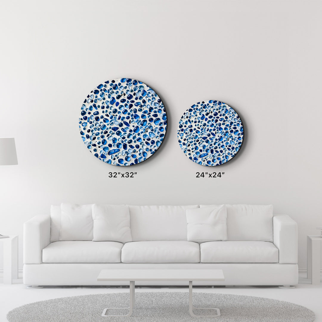 Blue Terrazzo | Rounded Glass Wall Art