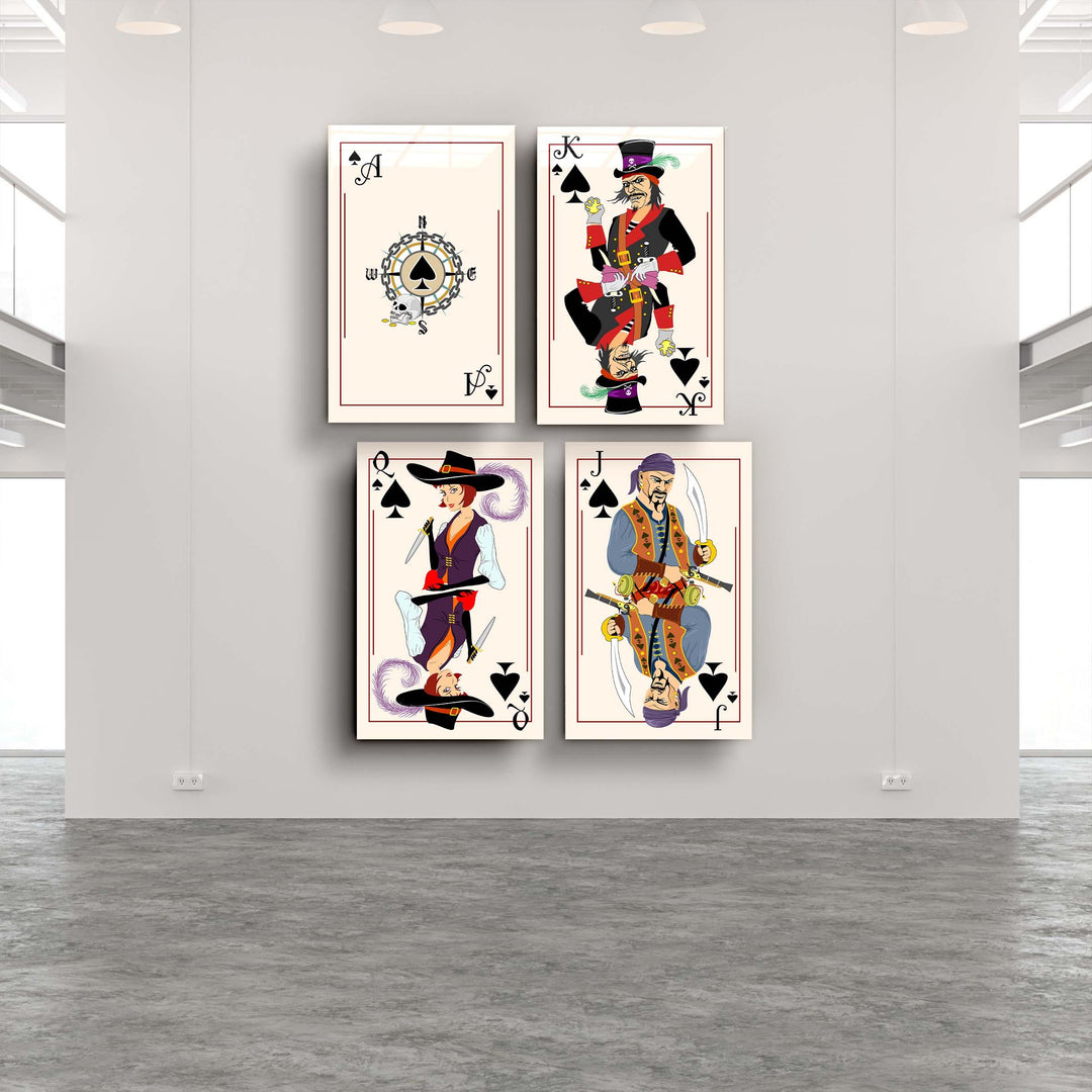 ."Spades - Poker Cards ". Designers Collection Glass Wall Art - ArtDesigna Glass Printing Wall Art