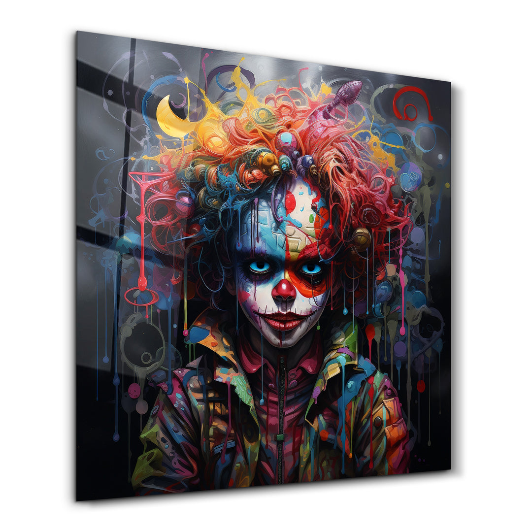 Kid Clown - Designers Collection Glass Wall Art