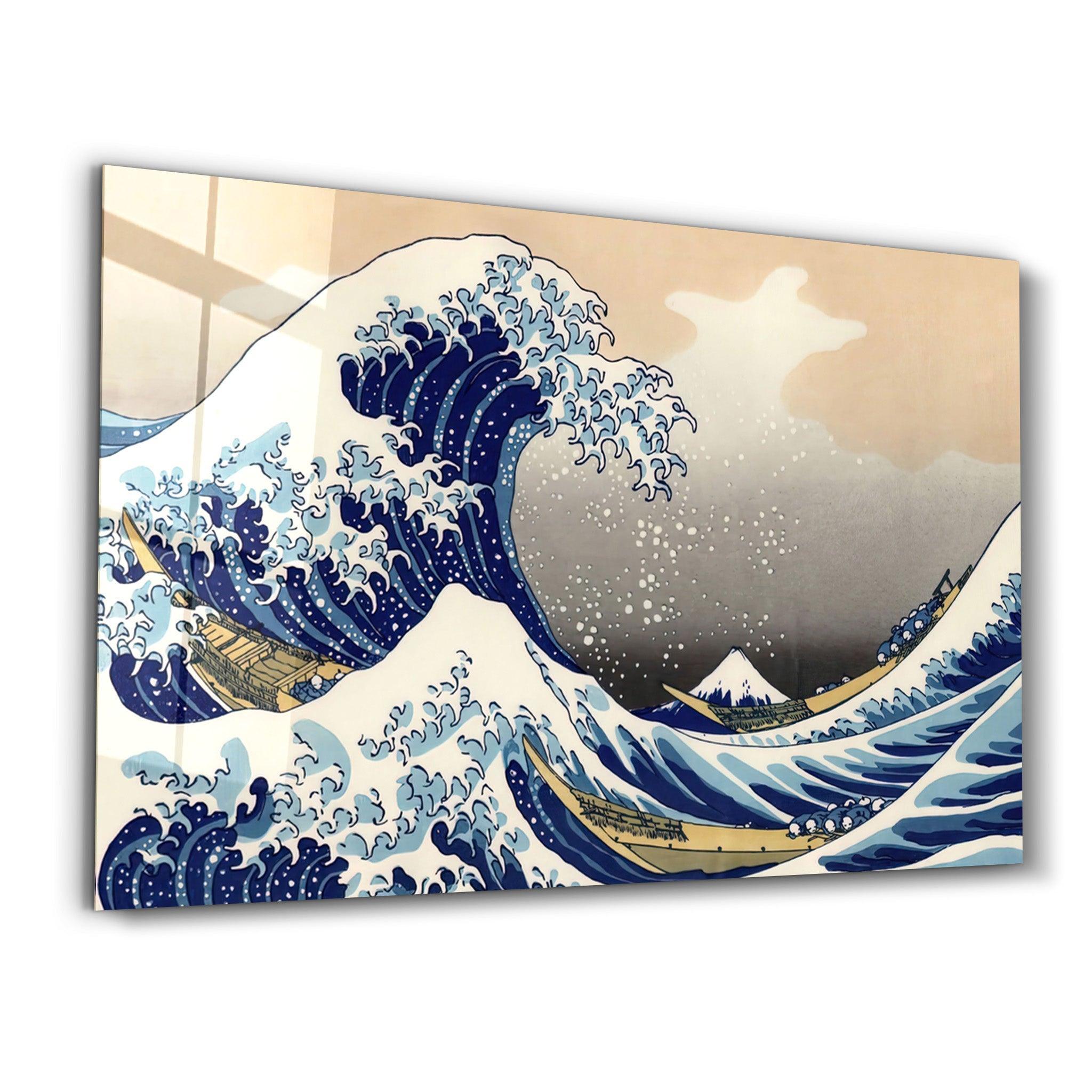 The Great Wave off Kanagawa (1829) by Hokusai Glass Wall Art
