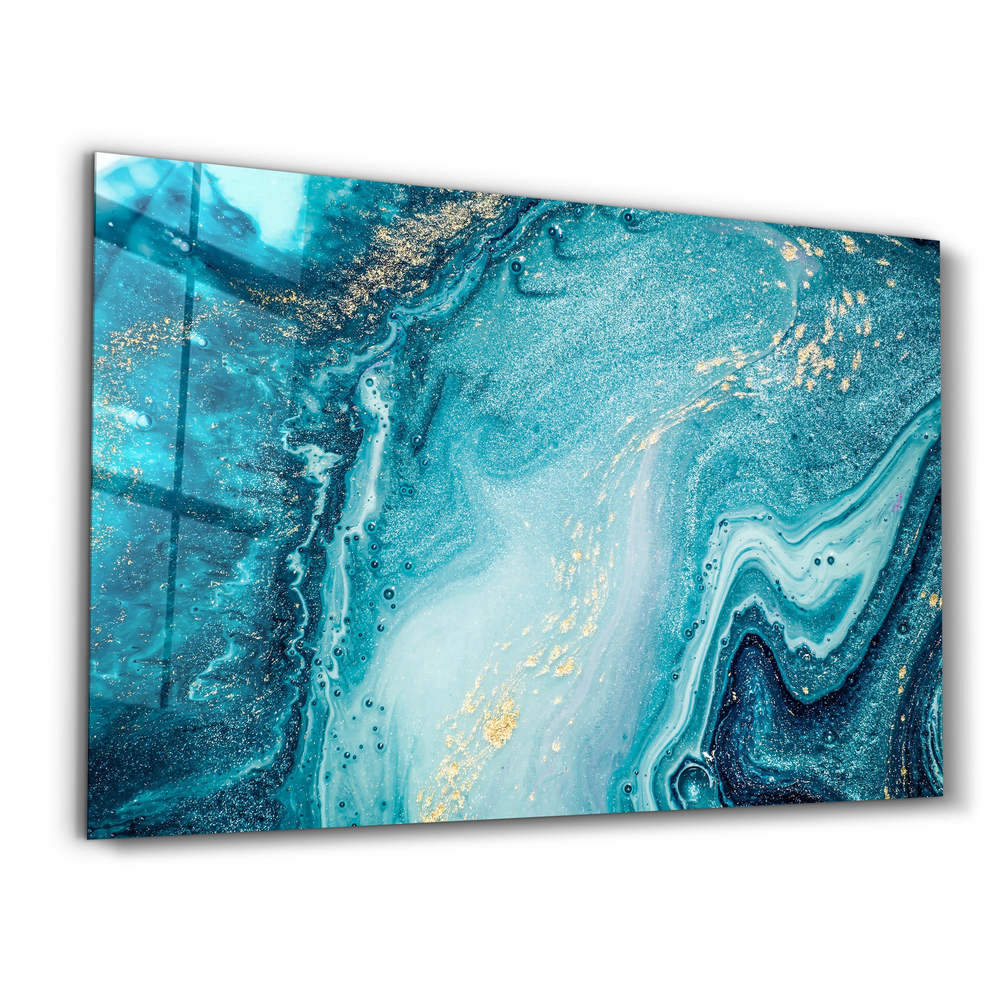 ・"Marble Collection H15 - Ocean"・Glass Wall Art - ArtDesigna Glass Printing Wall Art