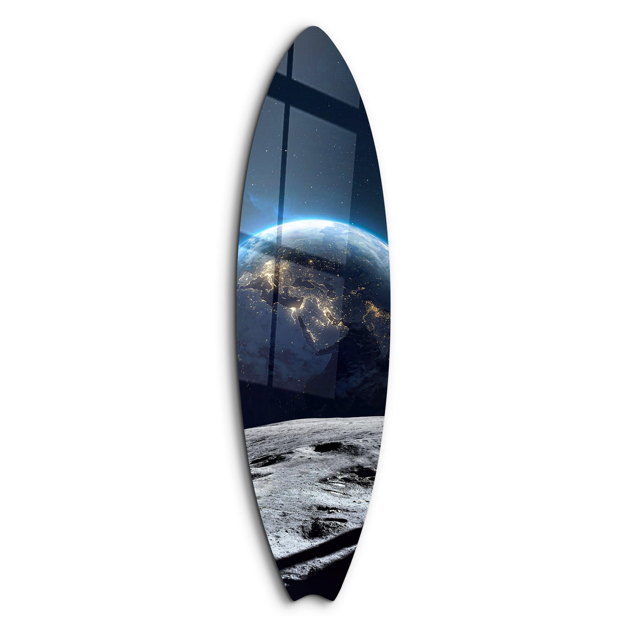 Cosmic Ride | Surfboard Glass Wall Art – Artdesigna