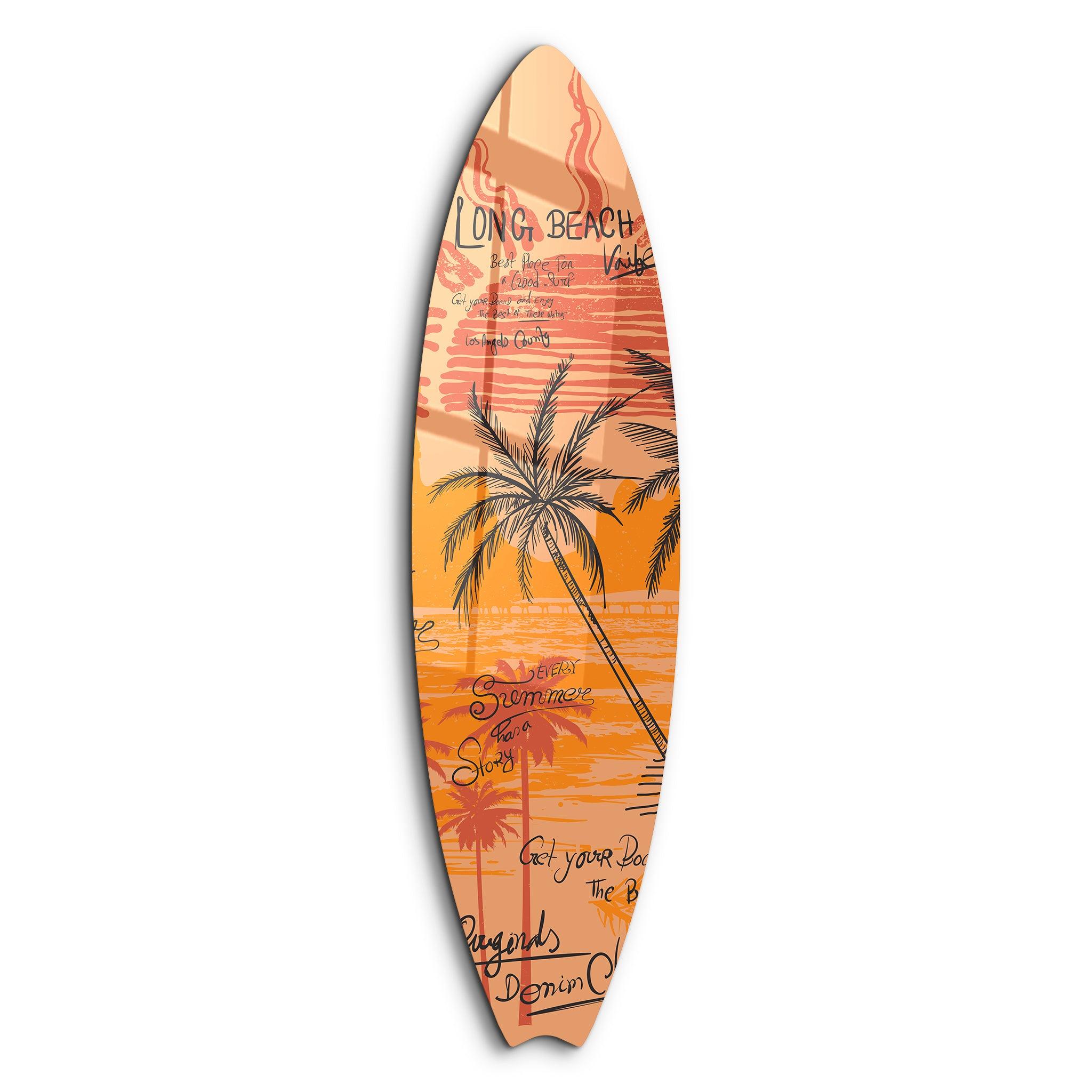 Long Beach Vibes Glass Wall Art | ArtDesigna – Artdesigna