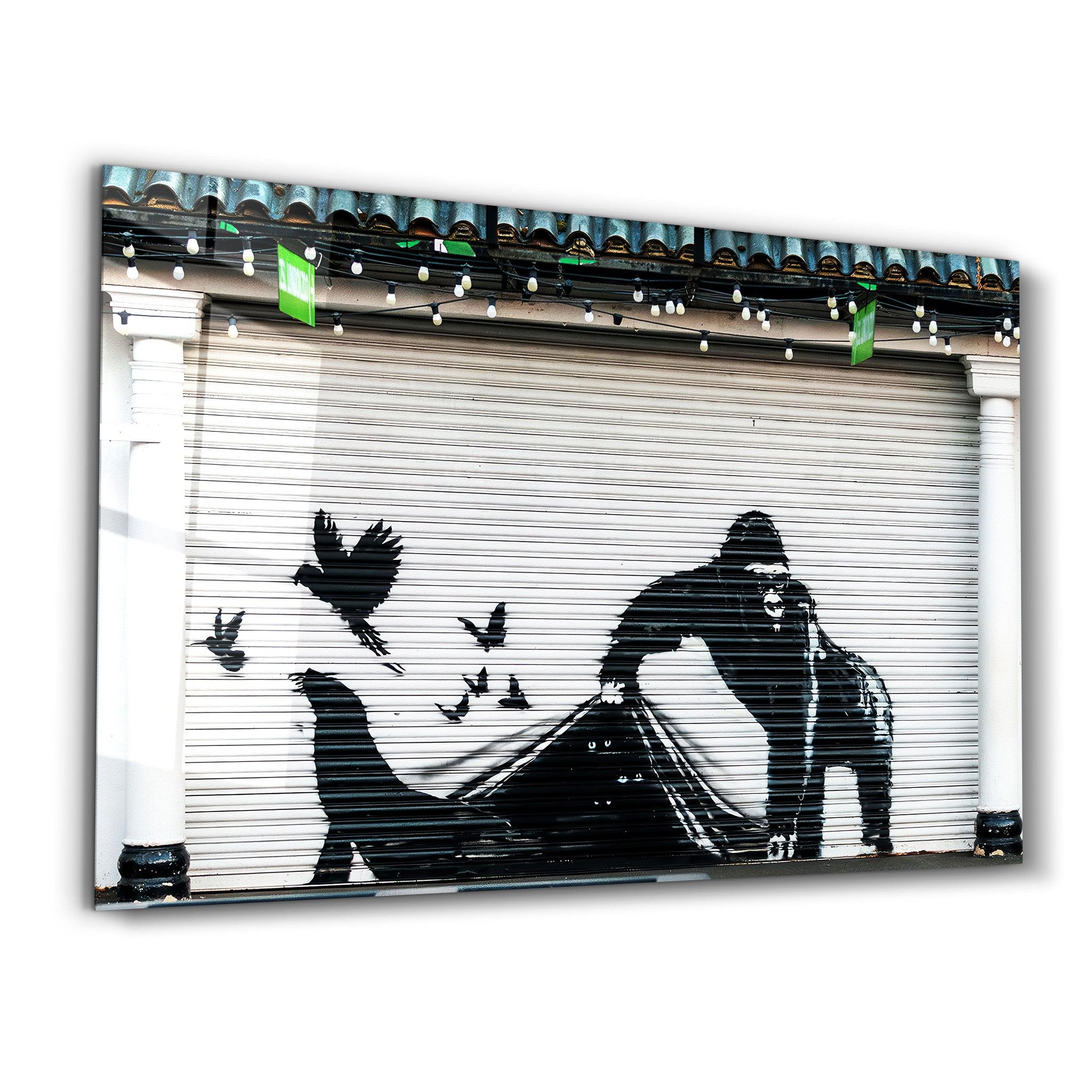Banksy Escape From the Zoo Glass Wall Art | ArtDesigna – Artdesigna