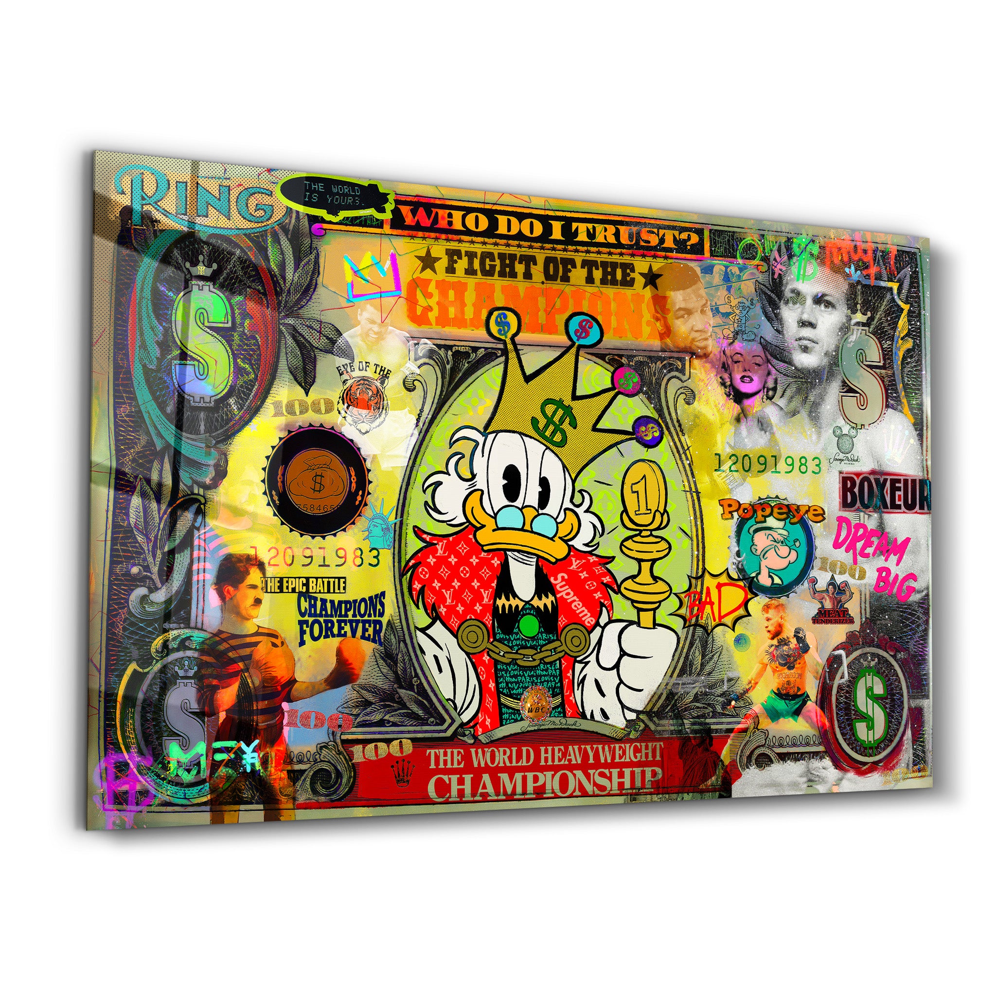 Fight of the Champions by Mr. Pablo Costa Glass Wall Art