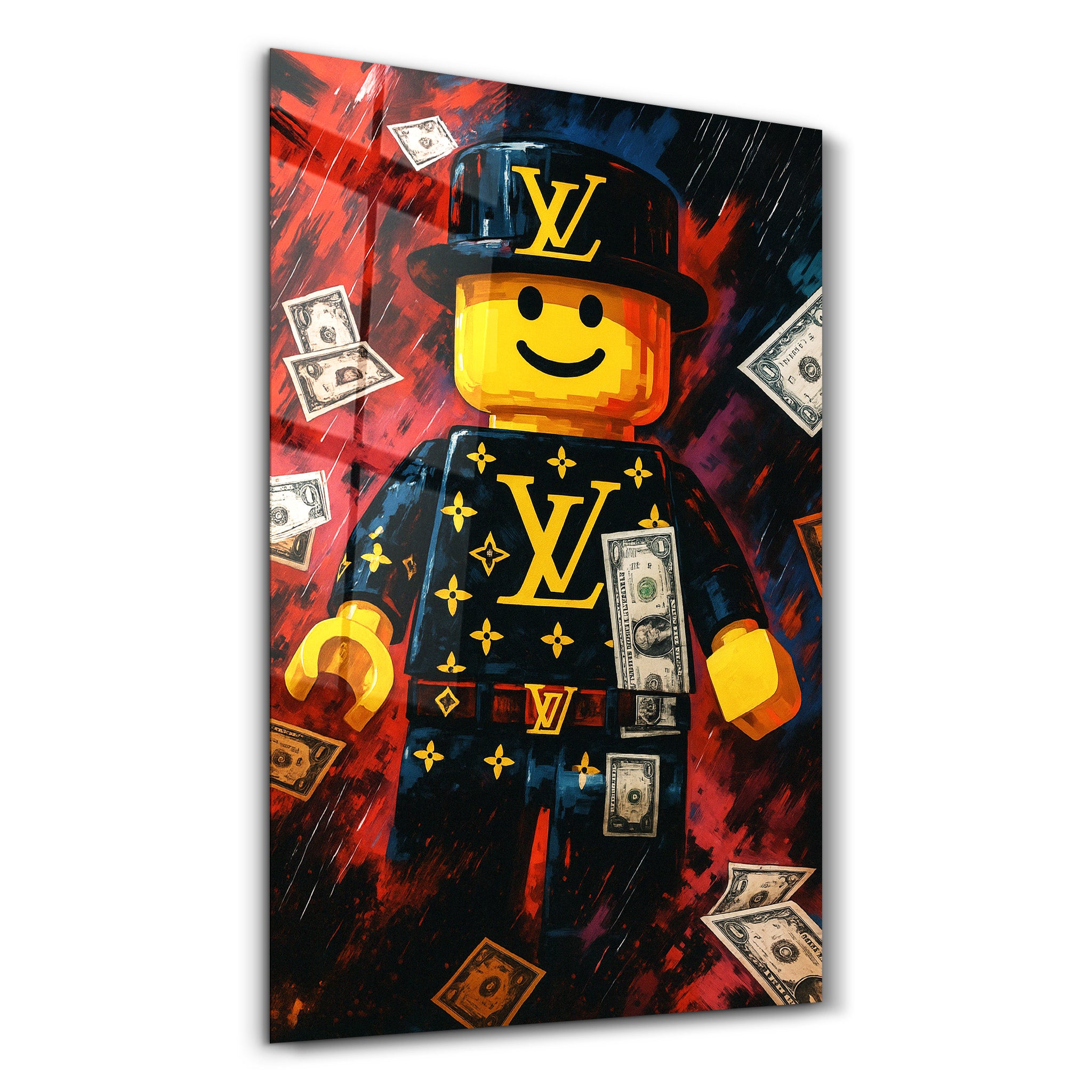 LV Block Boss Designer Glass Wall Art | ArtDesigna – Artdesigna