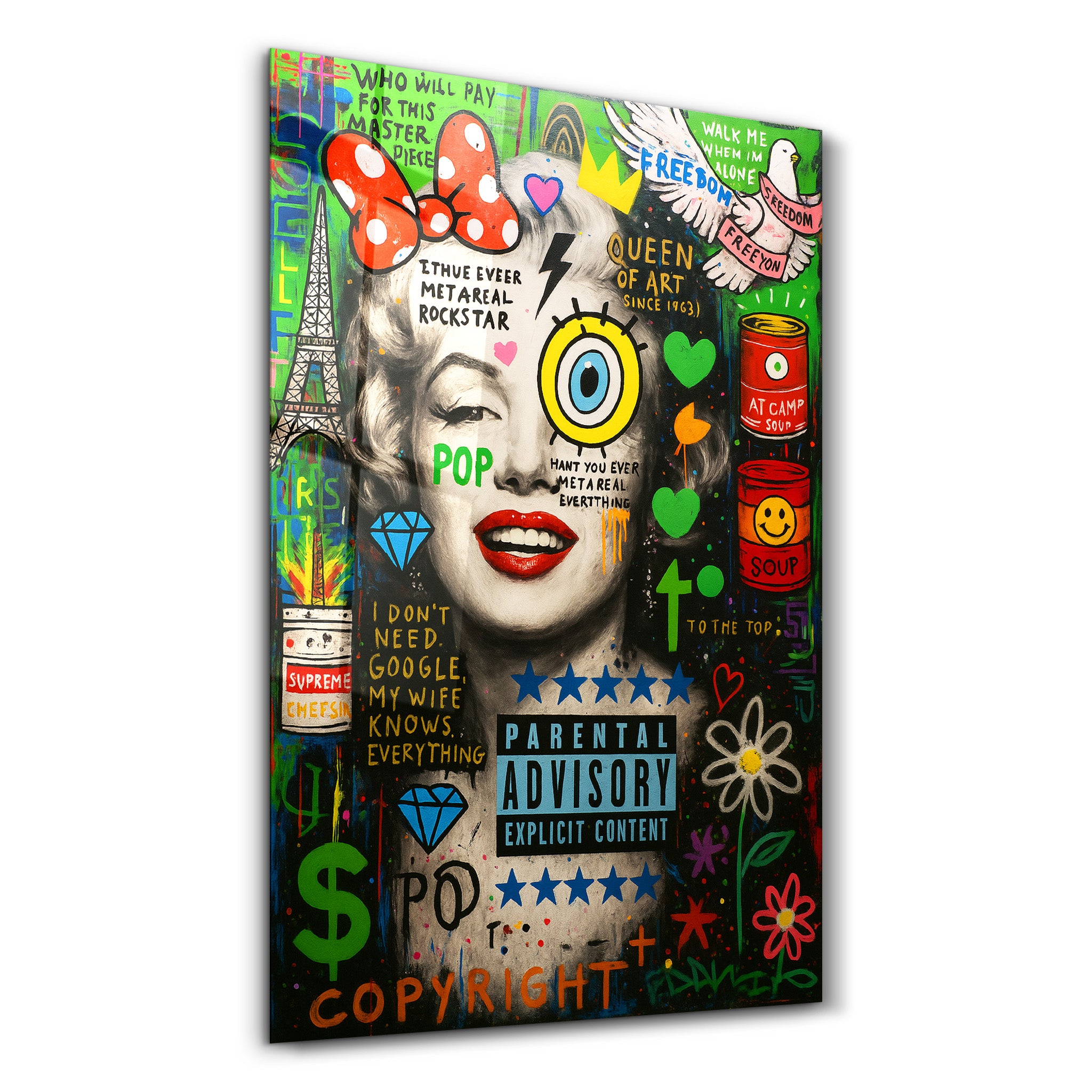 Queen of Pop Iconic Graffiti | Glass Wall Art – Artdesigna