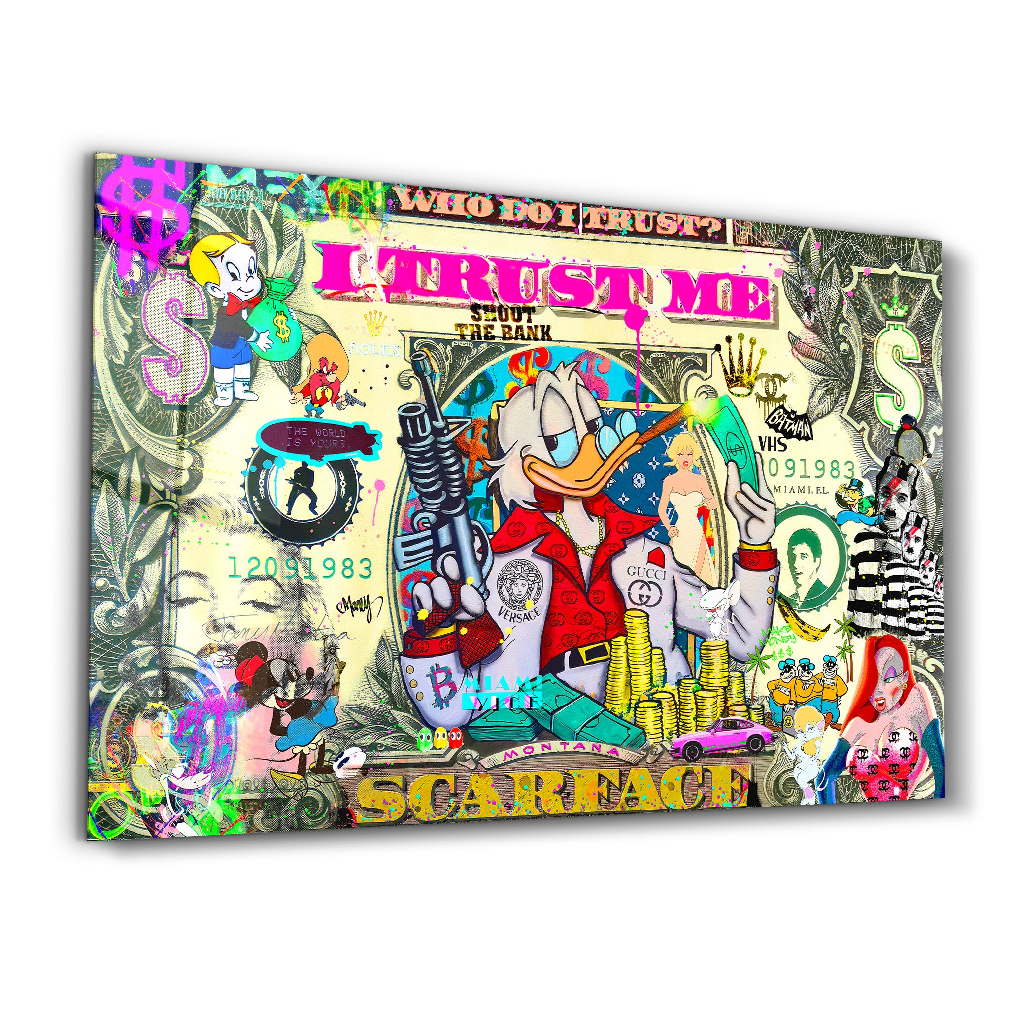 Who Do I Trust? by Mr. Pablo Costa Glass Wall Art | ArtDesigna