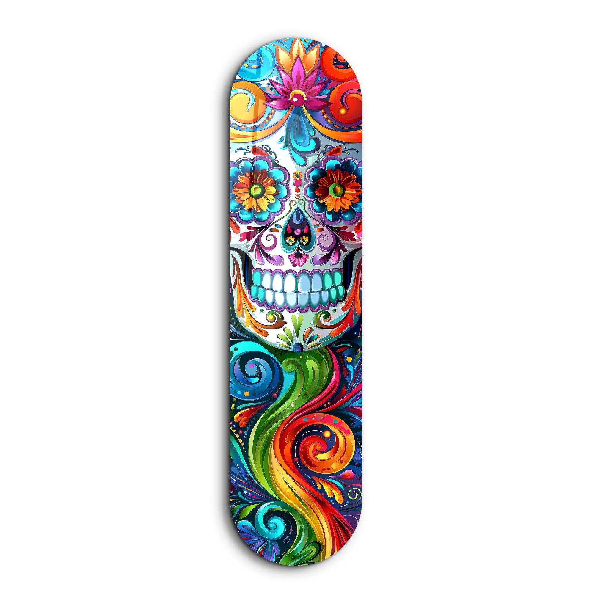 Lady Skull Skateboard Glass Wall Art | ArtDesigna – Artdesigna