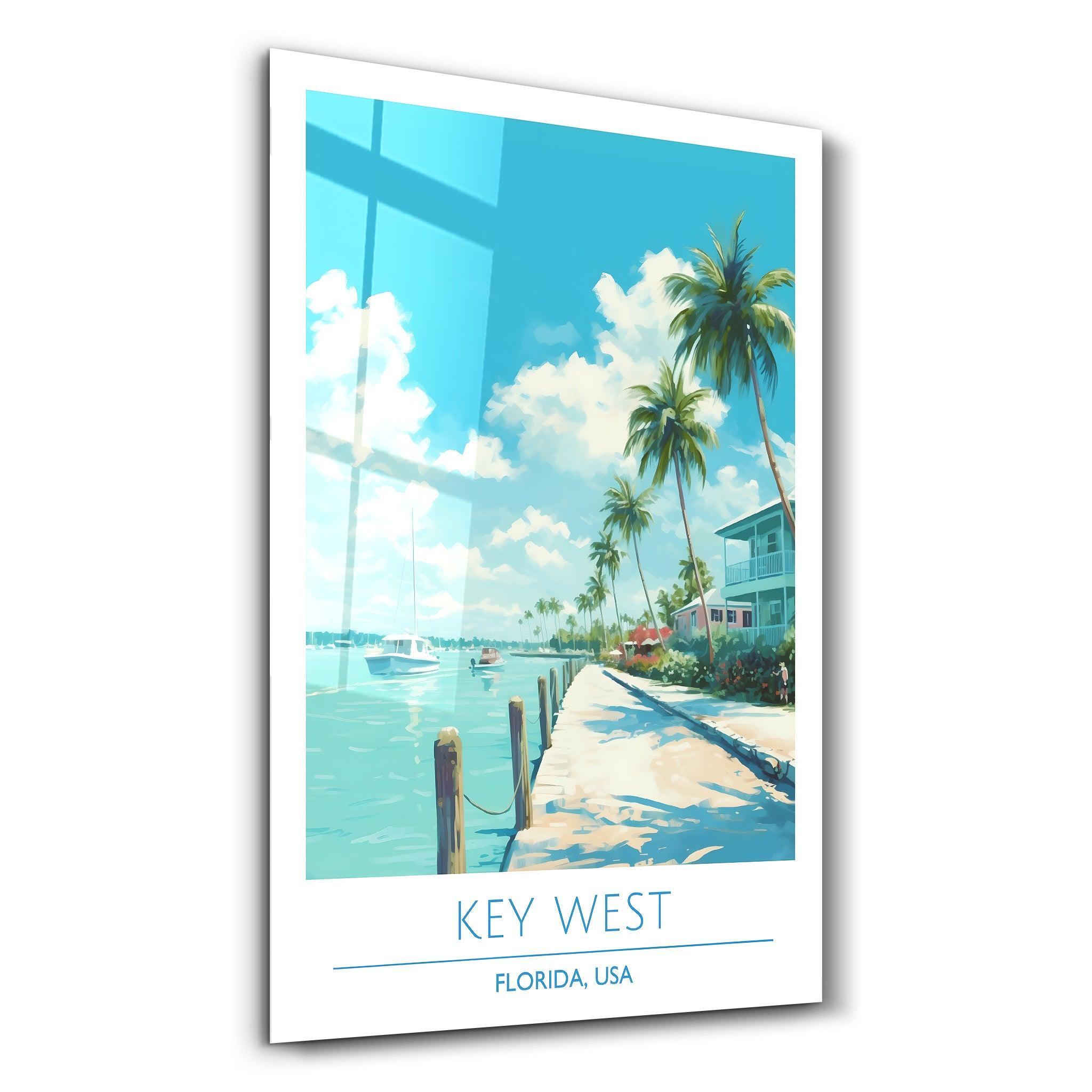 Key West-Florida USA-Travel Posters Glass Wall Art | ArtDesigna