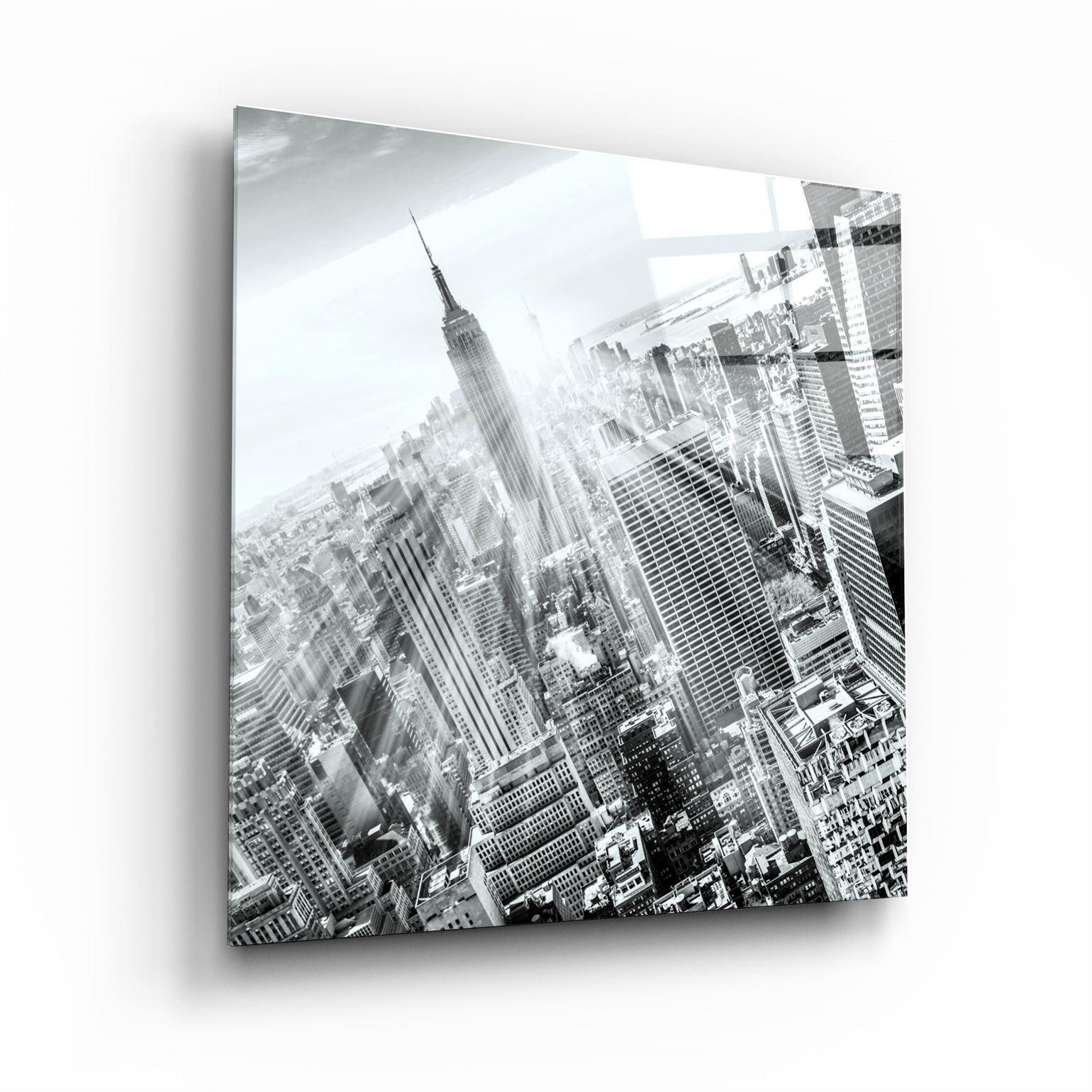 Wall Glass Art - New York - City Black and White