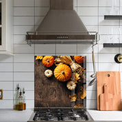 Fall and Pumpkins | Glass Printed Backsplash for your Kitchen - ArtDesigna Glass Printing Wall Art