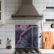 Purple Mushroom | Glass Printed Backsplash for your Kitchen - ArtDesigna Glass Printing Wall Art