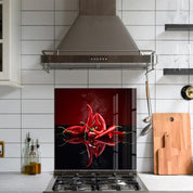 Chili Peppers V2 | Glass Printed Backsplash for your Kitchen - ArtDesigna Glass Printing Wall Art