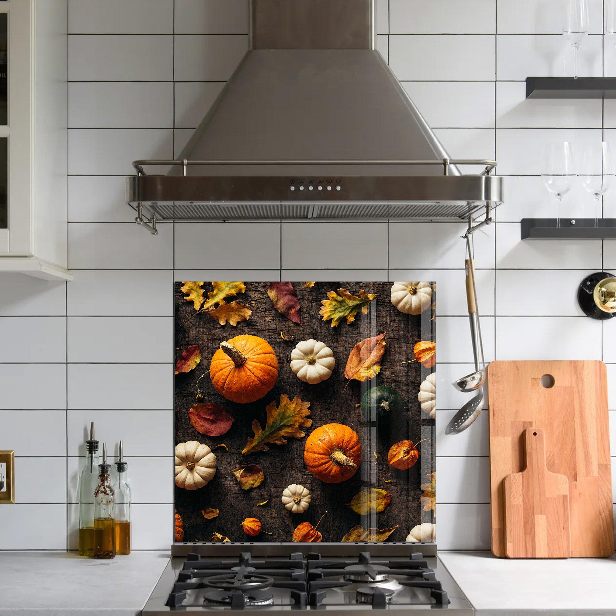 Sweet Pumpkins | Glass Printed Backsplash for your Kitchen - ArtDesigna Glass Printing Wall Art