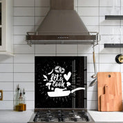 Lets Cook | Glass Printed Backsplash for your Kitchen - ArtDesigna Glass Printing Wall Art