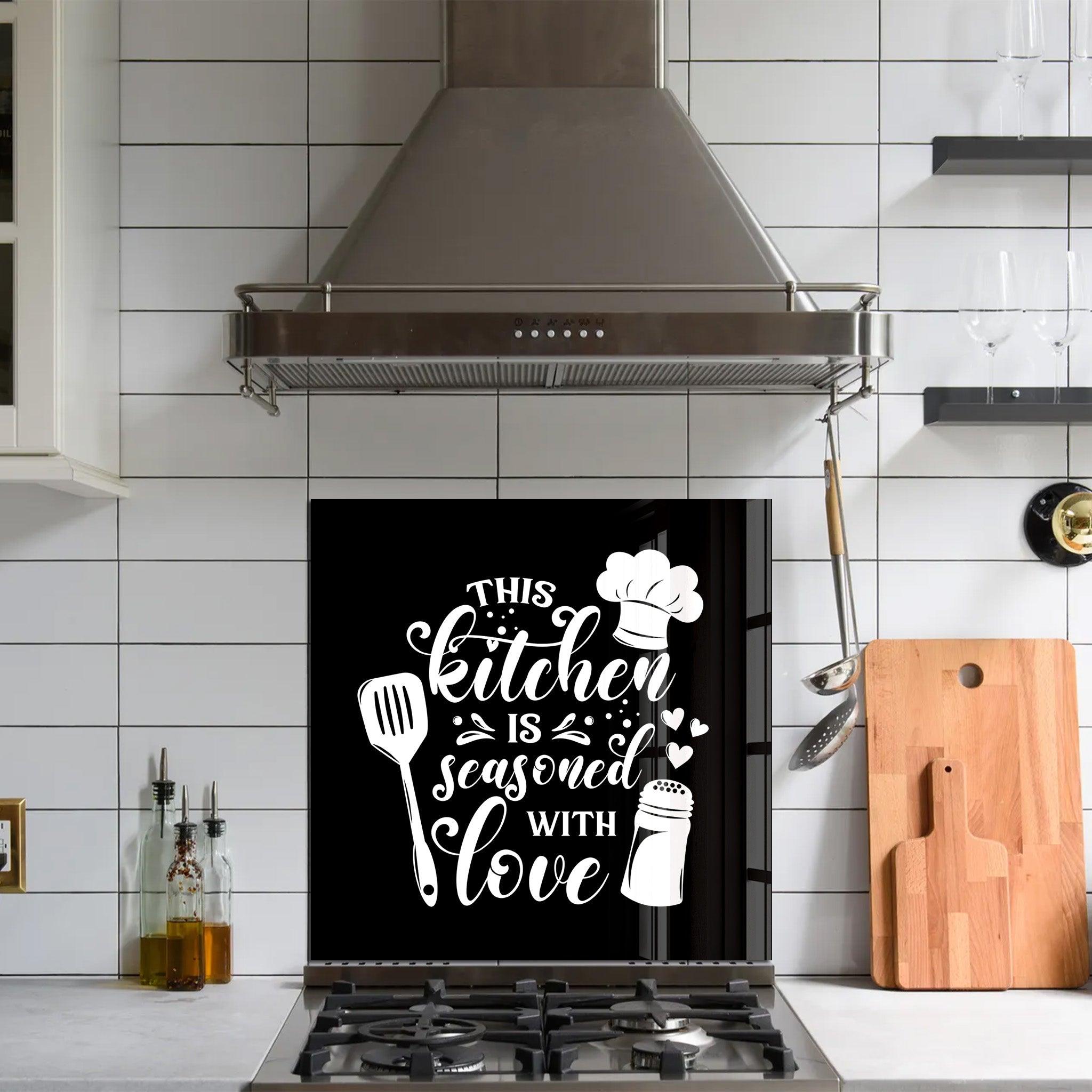 Seasoned With Love | Glass Printed Backsplash for your Kitchen - ArtDesigna Glass Printing Wall Art