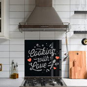 Cooking With Love V2 | Glass Printed Backsplash for your Kitchen - ArtDesigna Glass Printing Wall Art