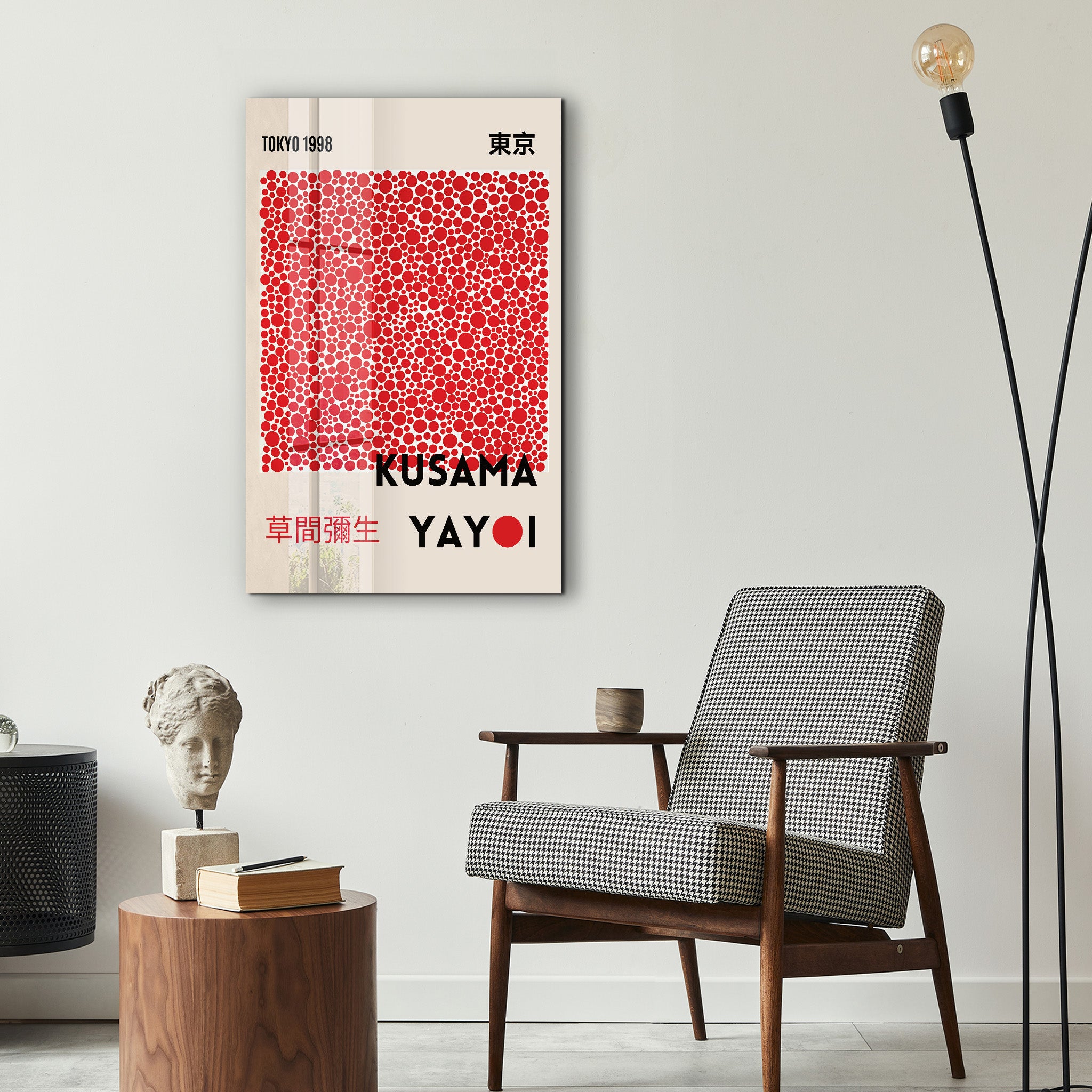 Yayoi Kusama Tokyo 1998 Red Dots Japanese Pop Art Glass Wall Art