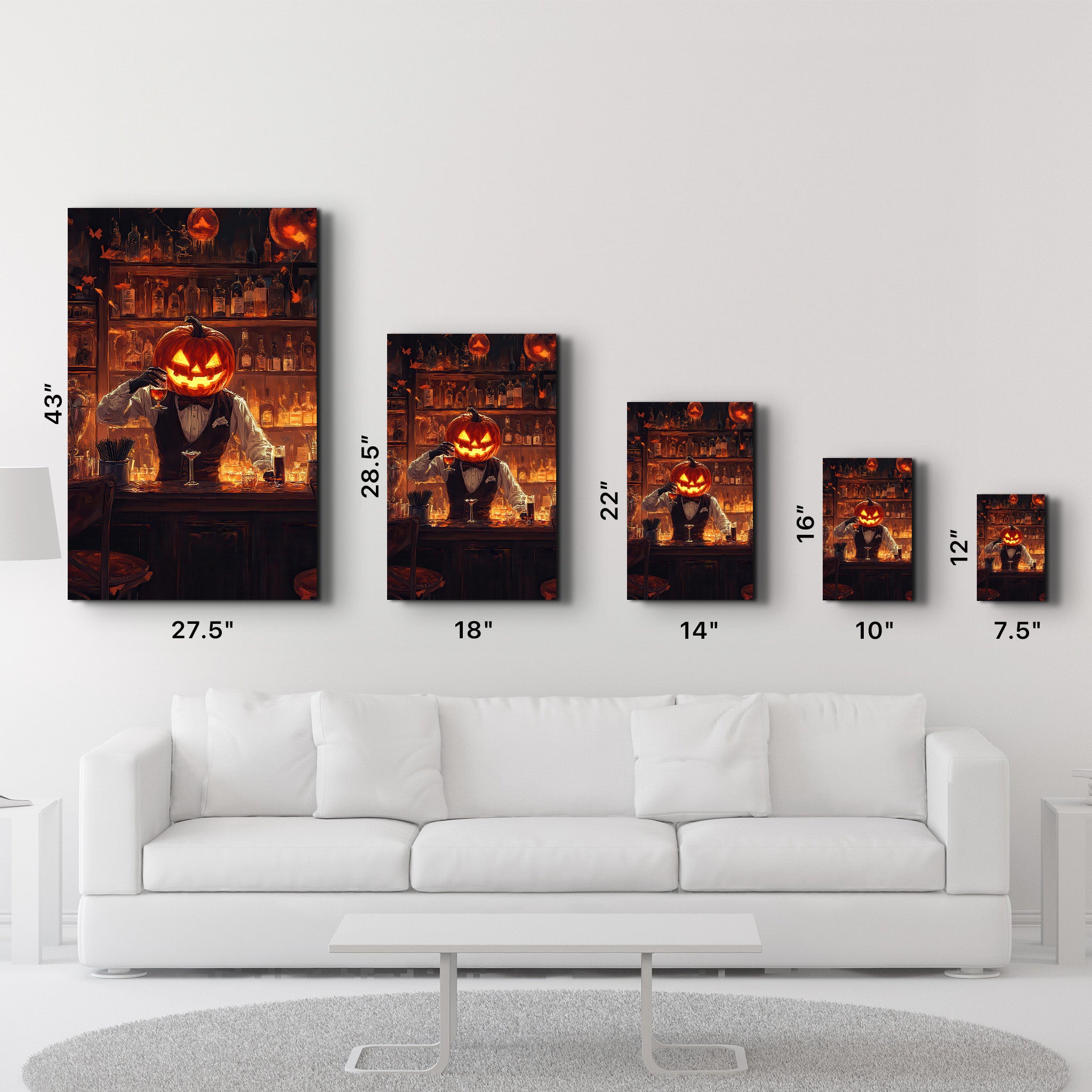 Pumpkin Bartender | Halloween Glass Wall Art