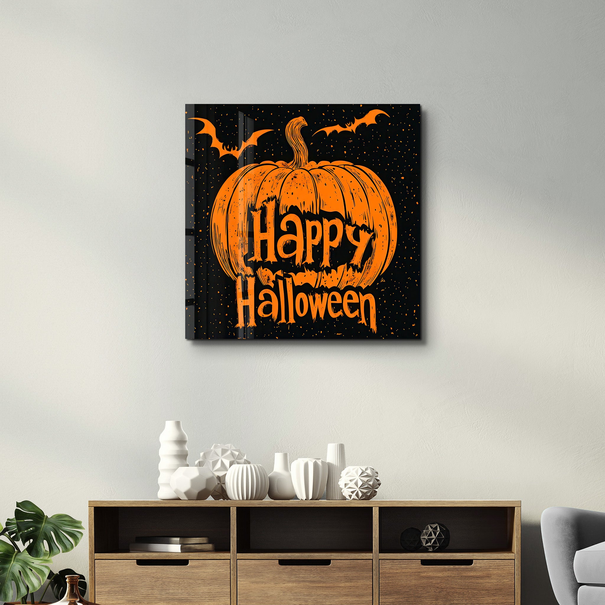 Happy Halloween 2 | Halloween Style Glass Wall Art