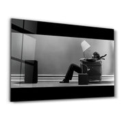 Blown Away Guy | Designer's Collection Glass Wall Art - ArtDesigna Glass Printing Wall Art