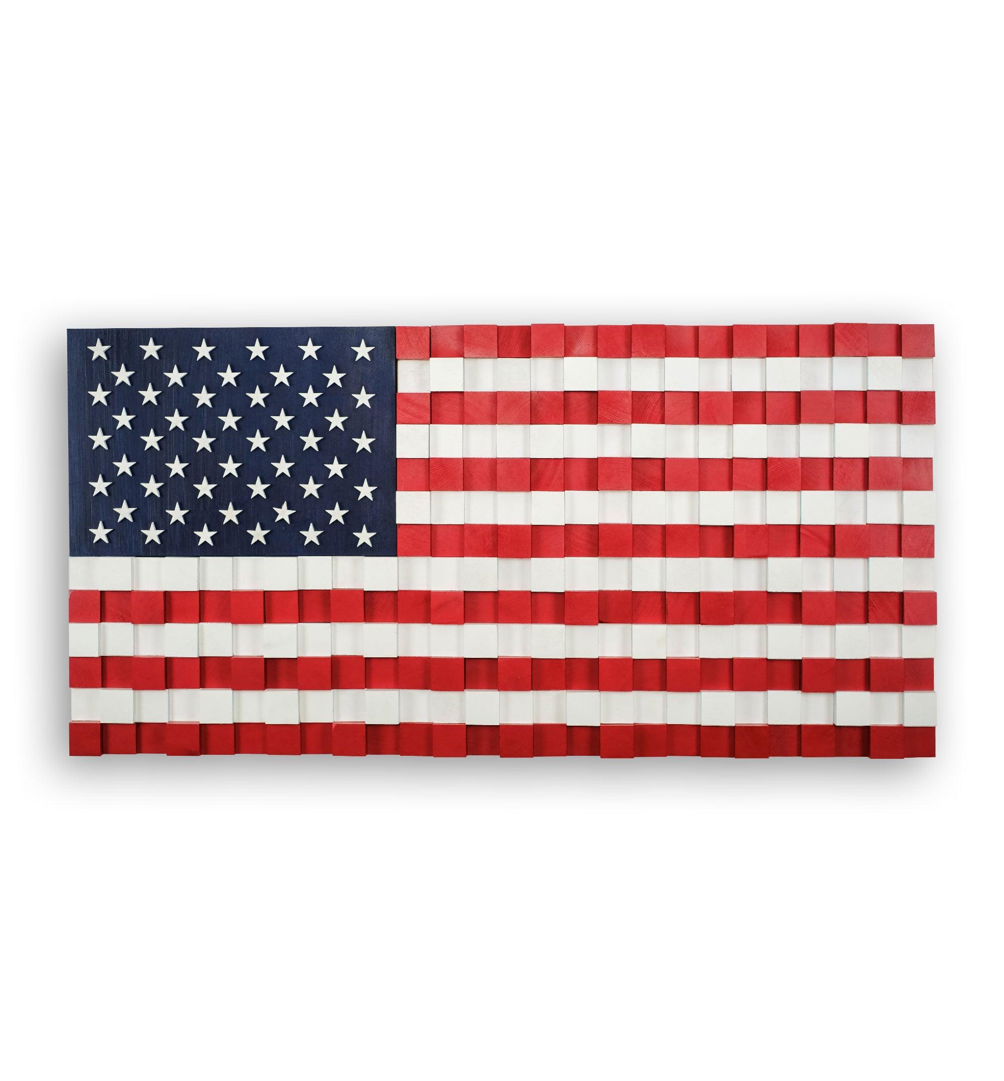 US Flag | Premium Wood Handmade Wall Sculpture - Limited Edition - ArtDesigna Glass Printing Wall Art