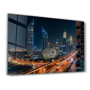 Dubai Skyline | Glass Wall Art - لوحة فنية زجاجية