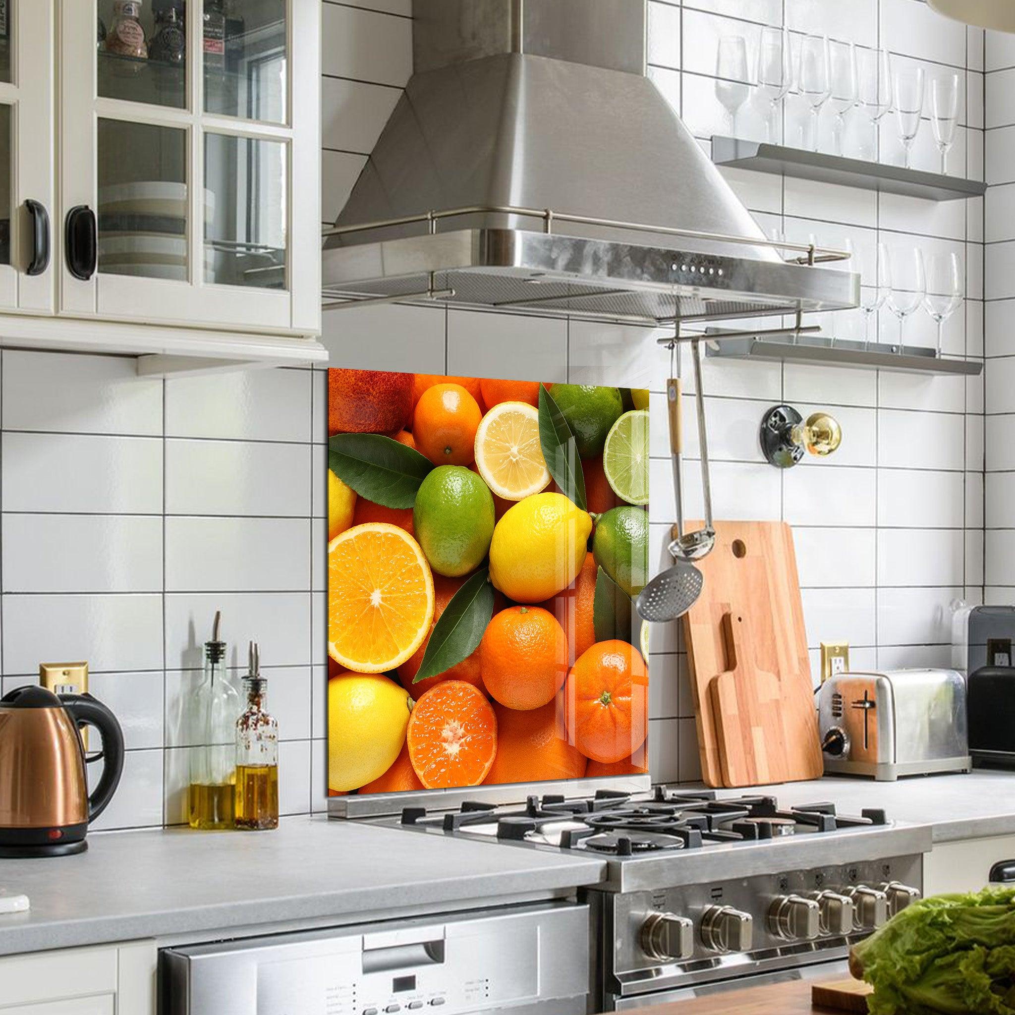 Citrus | Glass Printed Backsplash for your Kitchen - ArtDesigna Glass Printing Wall Art