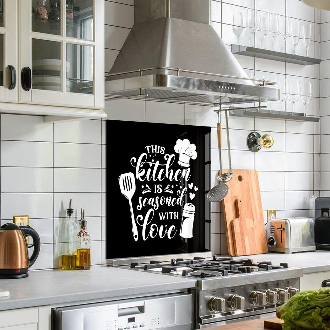 Seasoned With Love | Glass Printed Backsplash for your Kitchen