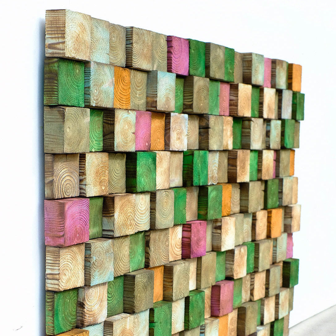 Smoked Green/Pink | Premium Wood Handmade Wall Sculpture