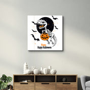 Dino Happy Halloween | Halloween Style Glass Wall Art