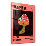 Yayoi Kusama Red Mushroom Japanese Pop Art – Glasbild