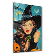 Retro Halloween | Glass Wall Art - Artdesigna