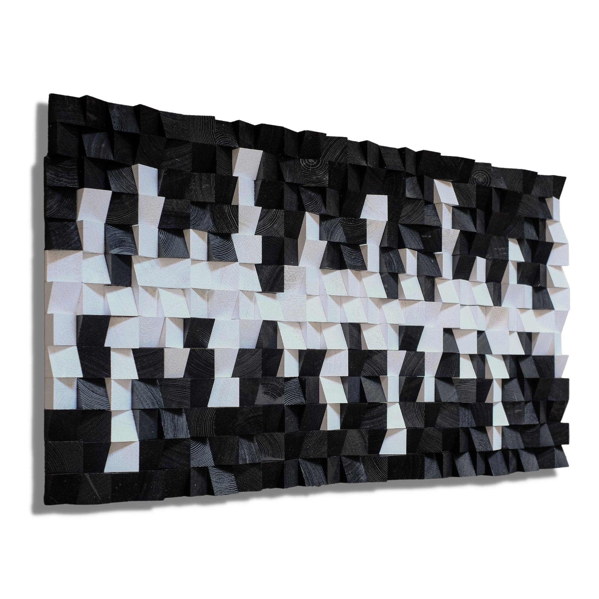 Black and White | Premium Wood Handmade Wall Sculpture - Limited Edition - ArtDesigna Glass Printing Wall Art