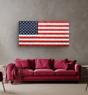 US Flag | Premium Wood Handmade Wall Sculpture - Limited Edition - ArtDesigna Glass Printing Wall Art