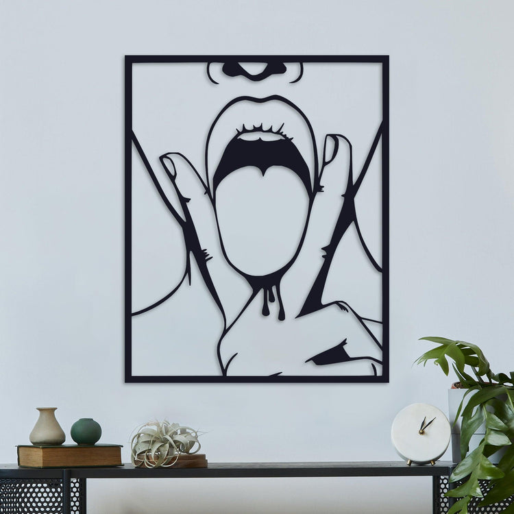 ・"V Tongue"・Premium Metal Wall Art - Limited Edition - ArtDesigna Glass Printing Wall Art