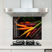 Colorful Carrots | Glass Printed Backsplash for your Kitchen - ArtDesigna Glass Printing Wall Art