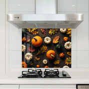 Sweet Pumpkins | Glass Printed Backsplash for your Kitchen - ArtDesigna Glass Printing Wall Art