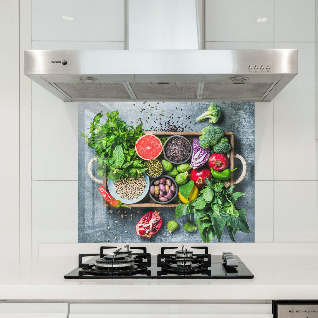Colorful Vegetables | Glass Printed Backsplash for your Kitchen